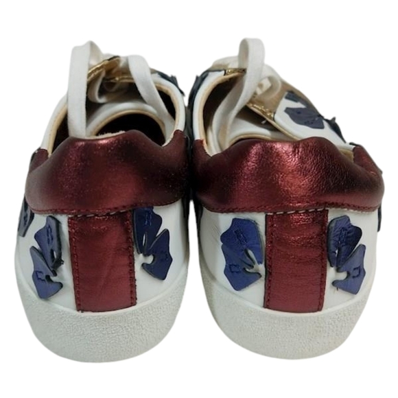 Vince Camuto White Leather Floral Lace-Up Claudinia Sneakers size 10W/40 - Picture 4 of 9